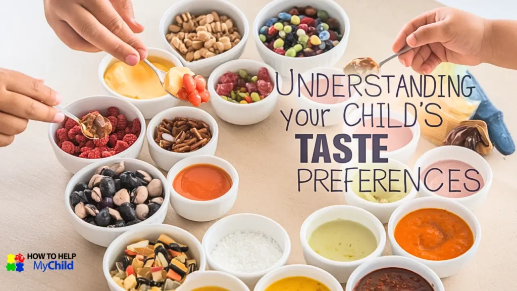 A child’s hand selecting colorful toppings from bowls on a table, showcasing taste exploration for the picky eater.