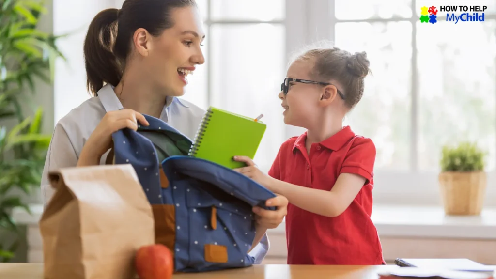 Packing school bags as part of a calm morning routine, guided by How to Help My Child, gives neurodivergent kids structure and success.